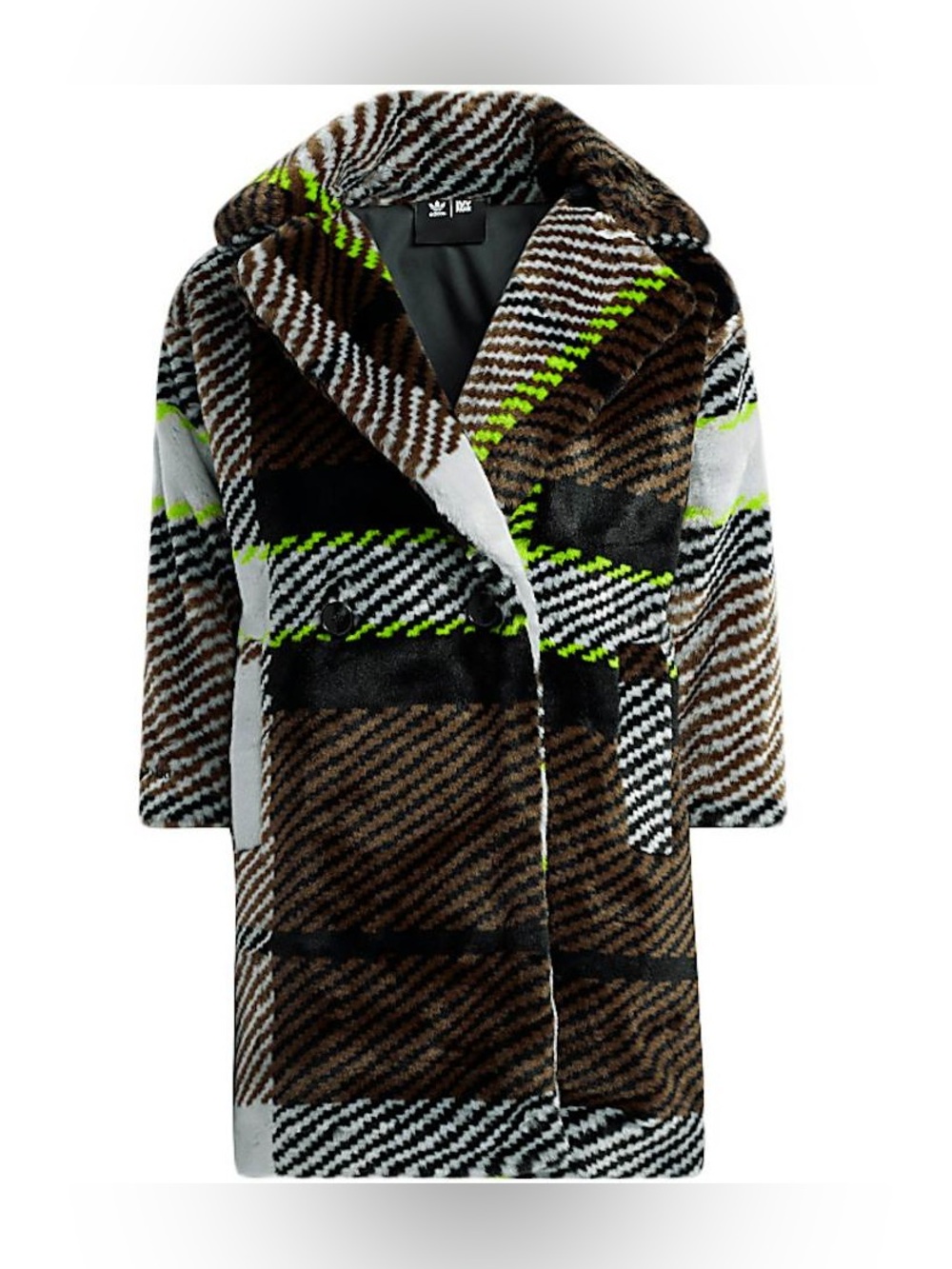 ADIDAS X IVY PARK long printed faux fur jacket size 5T